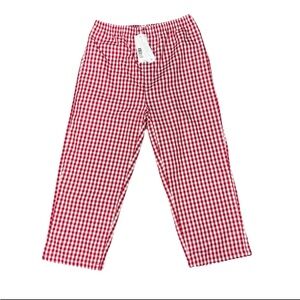 Edgehill Collection Red White Checkered Elastic Pants Game Day Boys Pants NWT 6